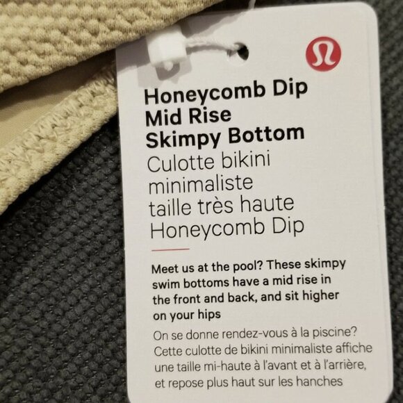 Lululemon Honeycomb Dip Swim Bikini Bottom XS Cafe Au Lait Brand new with tags! - Picture 7 of 9